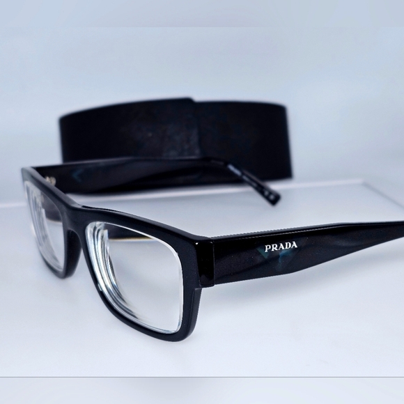 Prada Black Eyeglasses RX VPR 15Y 1AB 101 - Picture 2 of 11